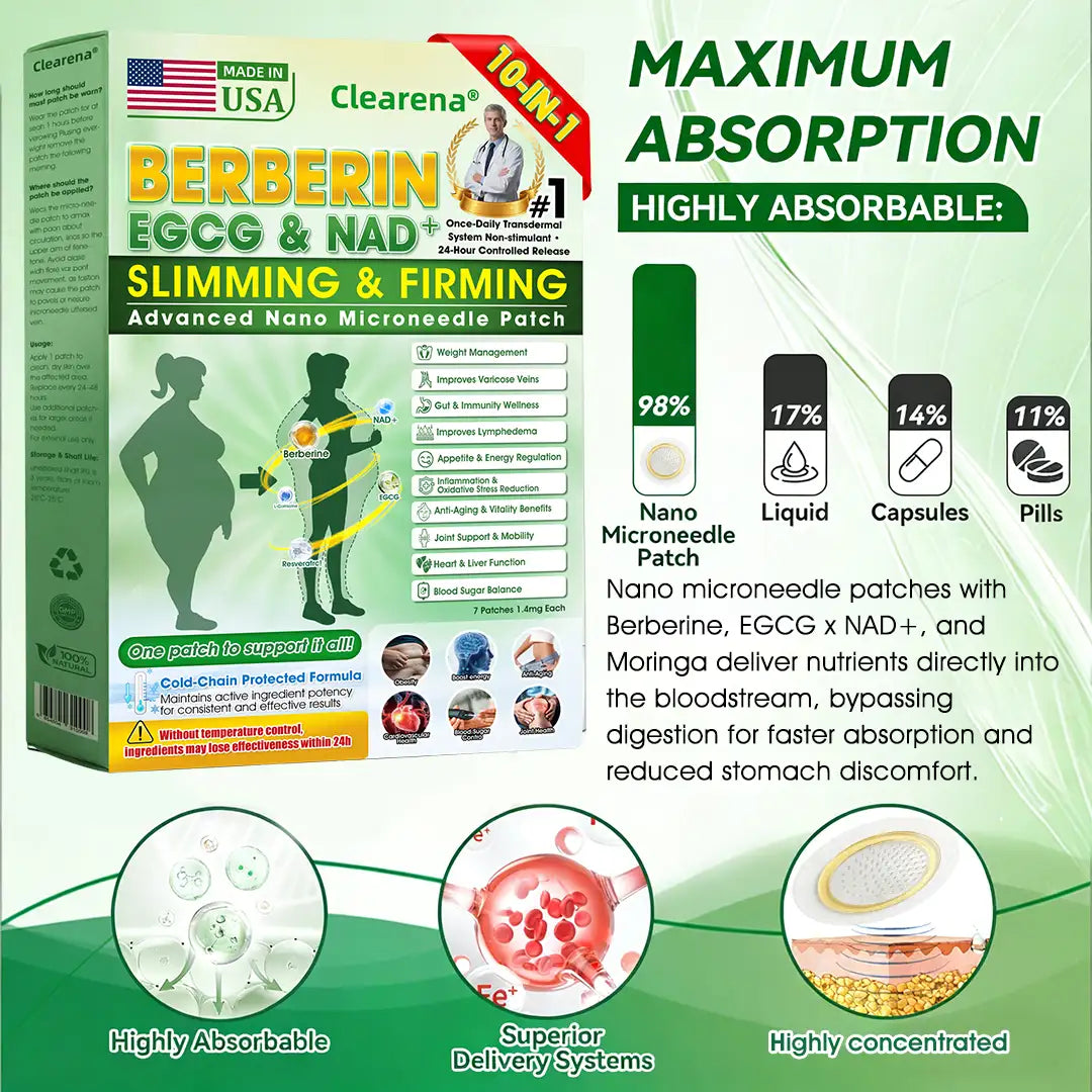 𝐂𝐥𝐞𝐚𝐫𝐞𝐧𝐚®🧑‍⚕️🏆  𝘽𝙚𝙧𝙗𝙚𝙧𝒊𝒏𝒆 ·  𝙀𝙂𝘾𝙂× 𝐍𝐴𝑫+  10-𝐢𝐧-1 𝑨𝒅𝒗𝒂𝒏𝒄𝐞𝐝 𝑵𝒂𝙣𝙤 𝑴𝒊𝒄𝒓𝒐𝒏𝒆𝒆𝗱𝗹𝗲 𝐏𝐚𝒕𝗰𝗵 🇺🇸 ( 𝑱𝒖𝒔𝒕 𝒐𝒏𝒄𝒆 𝒂 𝒅𝒂𝒚, 𝒗𝒊𝒔𝒊𝒃𝒍𝒆 𝒄𝒉𝒂𝒏𝒈𝒆𝒔 𝒊𝒏 7 𝒅𝒂𝒚𝒔) 💪 𝑭𝒐𝒓 𝒐𝒃𝒆𝒔𝒊𝒕𝒚, 𝒍𝒐𝒐𝒔𝒆 𝒔𝒌𝒊𝒏, 𝒅𝒊𝒂𝒃𝒆𝒕𝒆𝒔, 𝒔𝒍𝒆𝒆𝒑 𝒂𝒑𝒏𝒆𝒂, 𝒋𝒐𝒊𝒏𝒕 𝒊𝒔𝒔𝒖𝒆𝒔, 𝒂𝒏𝒅 𝒎𝒐𝒓𝒆